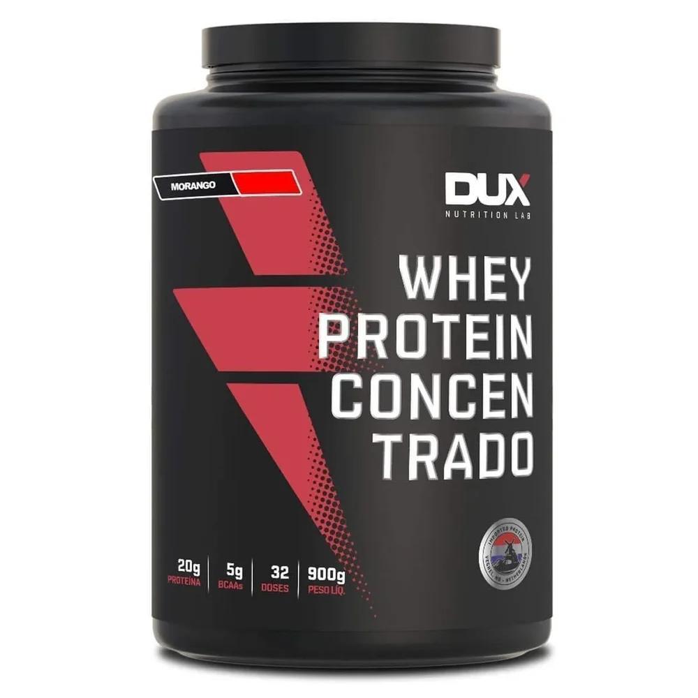 Whey Protein Concentrado Morango 900g Dux Nutrition