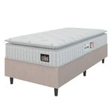 Cama Box Colchão Solteiro Espuma D33 Vangogh Pillow Top 88x188x67cm Branco-bege Hellen Suporta Até 120kg Por Pessoa