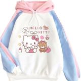 Moletom Sanmu Casual Digital Pattern Hello Kitty Para Mulheres