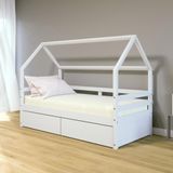 Cama Casinha Slim Rb Com 02 Gavetas Branco Housin