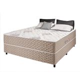 Cama Box Casal Conjugada Ortopédico Alpha Espuma 138x188x52cm Bege-branco Hellen