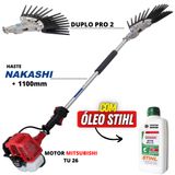 Equipamento Para Derriçar Café Nakashi Com Motor Mitsubishi Tu26 Haste De 110cm E Mãozinha De Garra Dupla De Alta Resistência + 01 Óleo Castrol Stihl