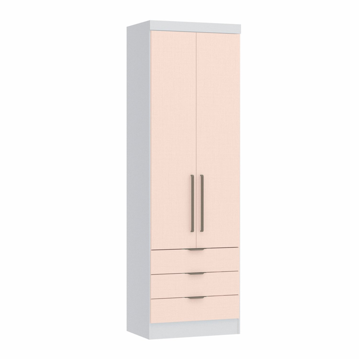 Guarda Roupa Modulado 2 Portas 3 Gavetas Infinity  Branco Line/blush Line