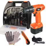 Parafusadeira E Furadeira À Bateria 12v Bivolt Cd121k100 Kit Com 104 Peças Black & Decker