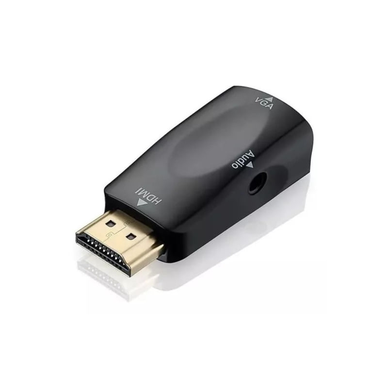 Adaptador Conversor De Áudio Hdmi Para Vga Fêmea Full Hd