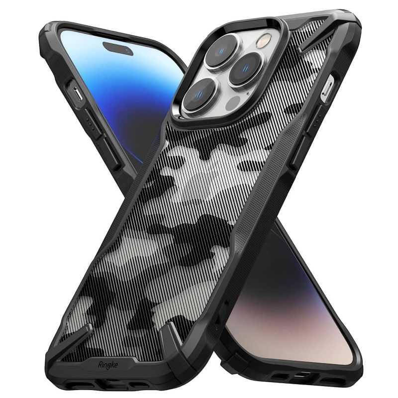 Capa De Telefone Ringke Fusion-x Para Iphone 14 Pro Max - Camo Black