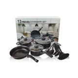 Conjunto De Panelas Antiaderente De Cozinha, 14 Peças, Preto