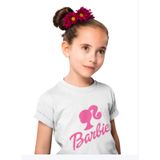 Camisa Polo Barbie Silhouette And Phrase Girl 100% Algodão