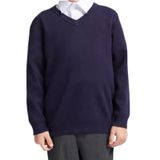 Suéter Masculino Com Decote Em V, Tamanhos Azul Marinho (4, 6, 8, 10)