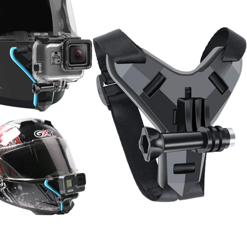 Suporte De Base Em Cadeia Para Capacete De Motocicleta Para Gopro E Action Camer