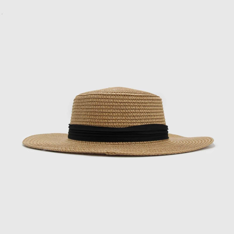 Chapéu Sun Hat Scala 0078cf Coffee Flat Raffia Para Mulheres