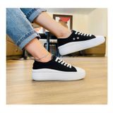 Chinelo Urban Canvas Casual Platform Preto 7083 - Mulheres