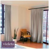 Cortina Blackout Grey Linen 100x240cm Fabricada No Chile