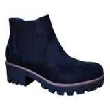 Bota Feminina Adomicilies, Camurça Preta, Elástica, Ajuste Formal