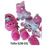 Patins Em Linha More Protection Rosa Tamanho S Com Capacete E Almofadas