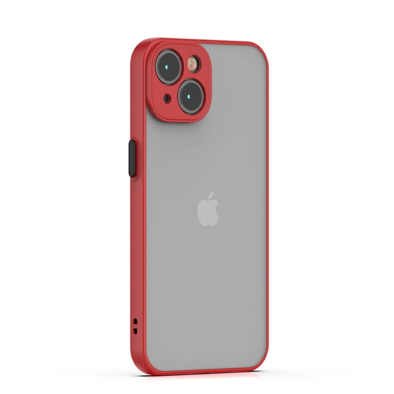 Capa Tpu Vermelha Semitransparente Para Iphone 14 Plus