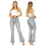 Jeans Flare Push Up De Cintura Alta Elástica Para Mulheres