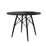 Mesa De Jantar Redonda Eiffel Wood Preta 90 Cm