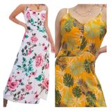 Pacote De Vestidos: 3 Vestidos Femininos Floridos, Polialgodão, Cores Variadas