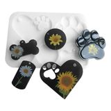 Molde De Resina De Silicone Para Placas De Identificação De Animais De Estimação