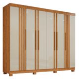 Guarda Roupa Mdf 6 Portas 4 Gavetas 8 Pés Cinamomo E Off