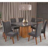 Conjunto Sala De Jantar Mesa Good 8 Cadeiras Cristal Viero