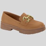 Sapato Mocassim Feminino Loafer Slip On Vizzano 1422.101.7286 - Camel - 34