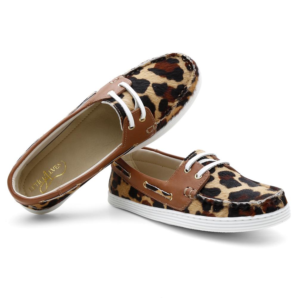 Dockside Feminino Animal Print Casual Estilo Conforto Leve Marrom Claro  34