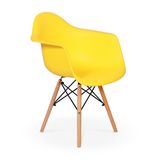 Cadeira Charles Eames Wood Daw Com Braços - Design - Amarela