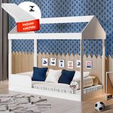Cama Infantil Montessoriana Casinha Com Colchão Branca Dakota Gabrielli