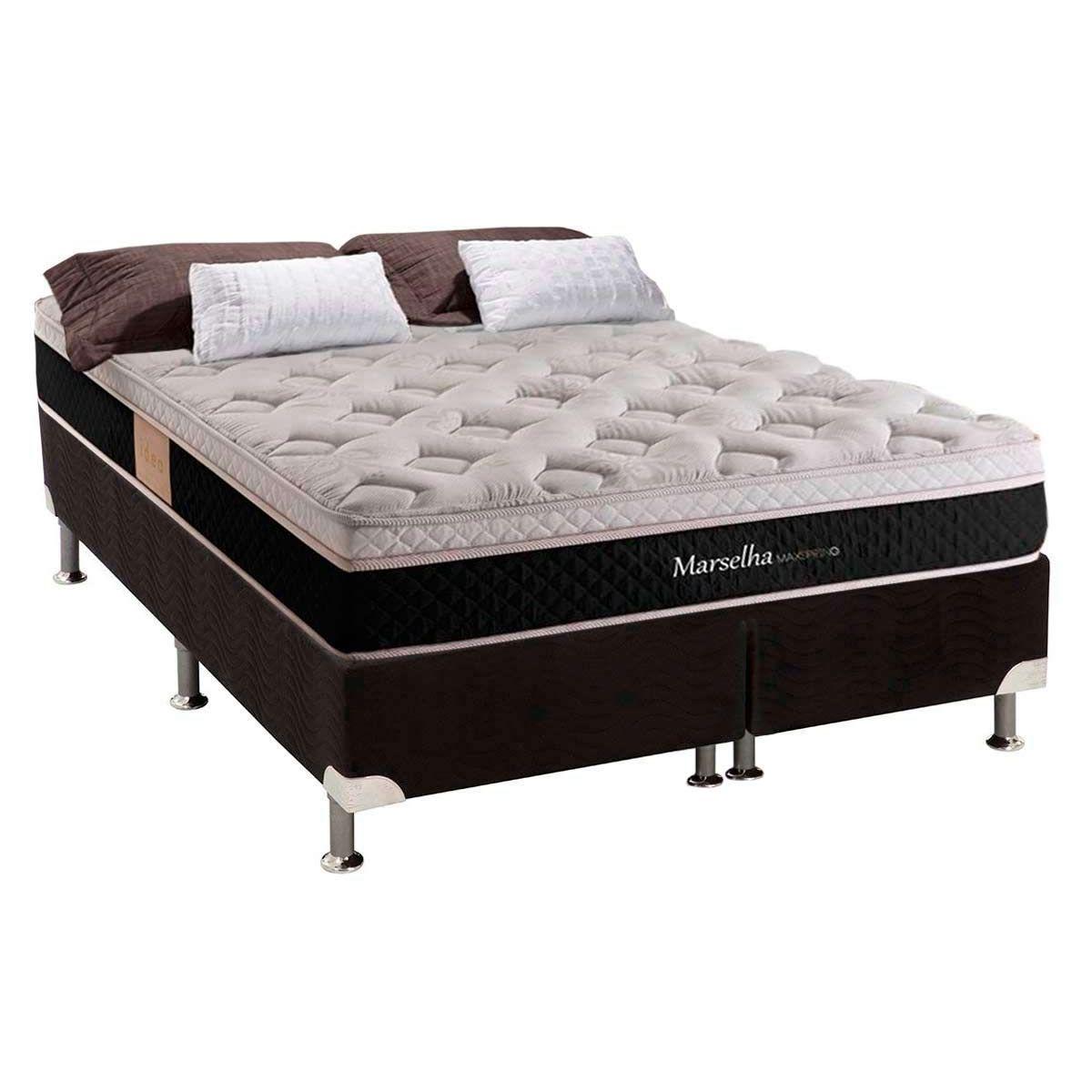 Conjunto Box Colchao Herval Marselha Cama King 1 93x2 03