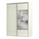 Guarda Roupa Solteiro Com Espelho 179cm 2 Portas 100% Mdf Tw601e Off White - Dalla Costa