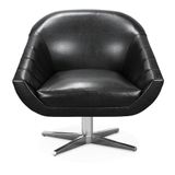 Poltrona Giratória Giovana Corano Preto Base Cromada - D'rossi