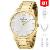 Relógio Champion Elegance Kit Feminino Strass Cn26028w