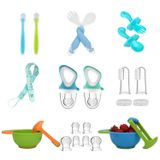 Chupeta De Alimentador De Frutas Bebê (2 Pcs) Com 6 Chupetas De Silicone Mash E Serve Bowl (2pack) Com 6 Colheres De Bebê Chupeta Clipe Finger E