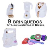 Kit Infantil Air Fryer Batedeira Fruta fechamento auto-adesivo Cafeteira 9pç