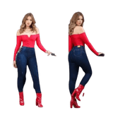 Calça Jeans Feminina Botões Laterais