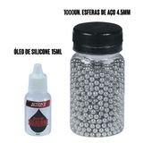 1000 Esferas Metálicas 4.5mm AR15 Sport + 1 Óleo de Silicone 15ml