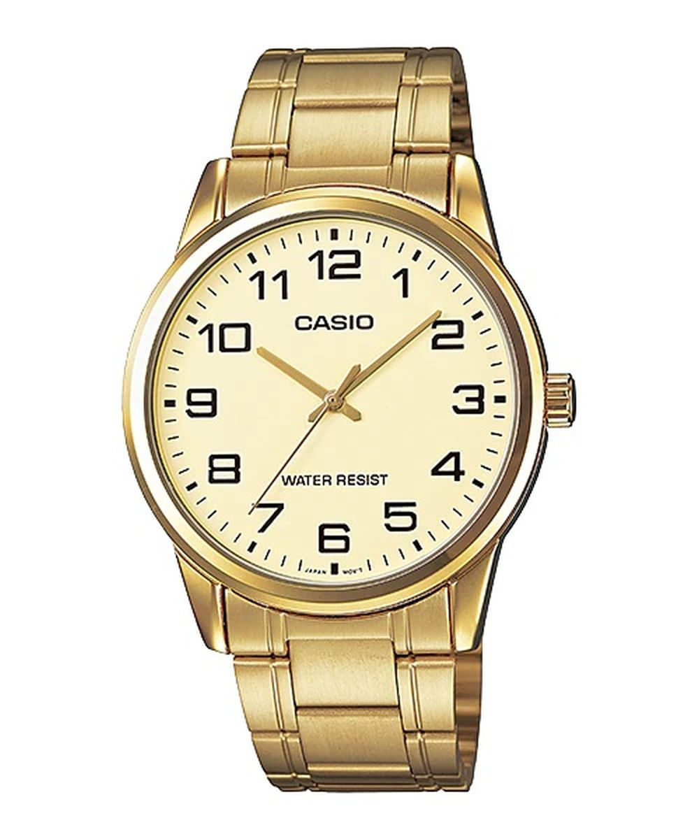 Relógio Casio Masculino Dourado Analógico Mtp-v001g-9budf