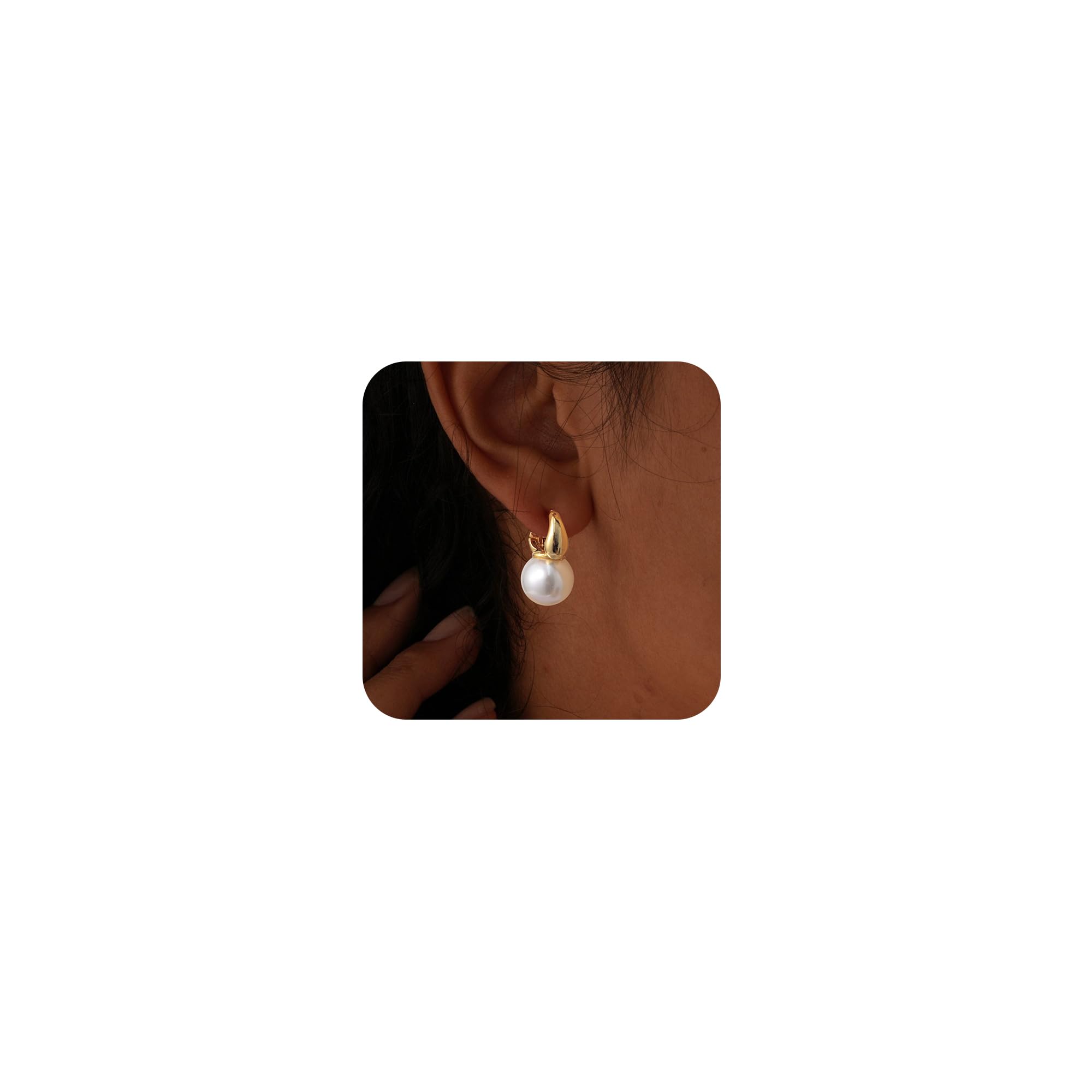 Brincos Koperin Dainty Drop Pearl Banhados A Ouro 14k Para Mulheres