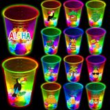 Copos De Festa Mishunyus Glowing Hawaiian Luau 16 Onças (24 Unidades)