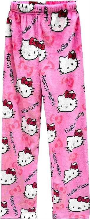 Pijama Tonyopt Anime Flannel Cartoon Cat Print Para Mulheres