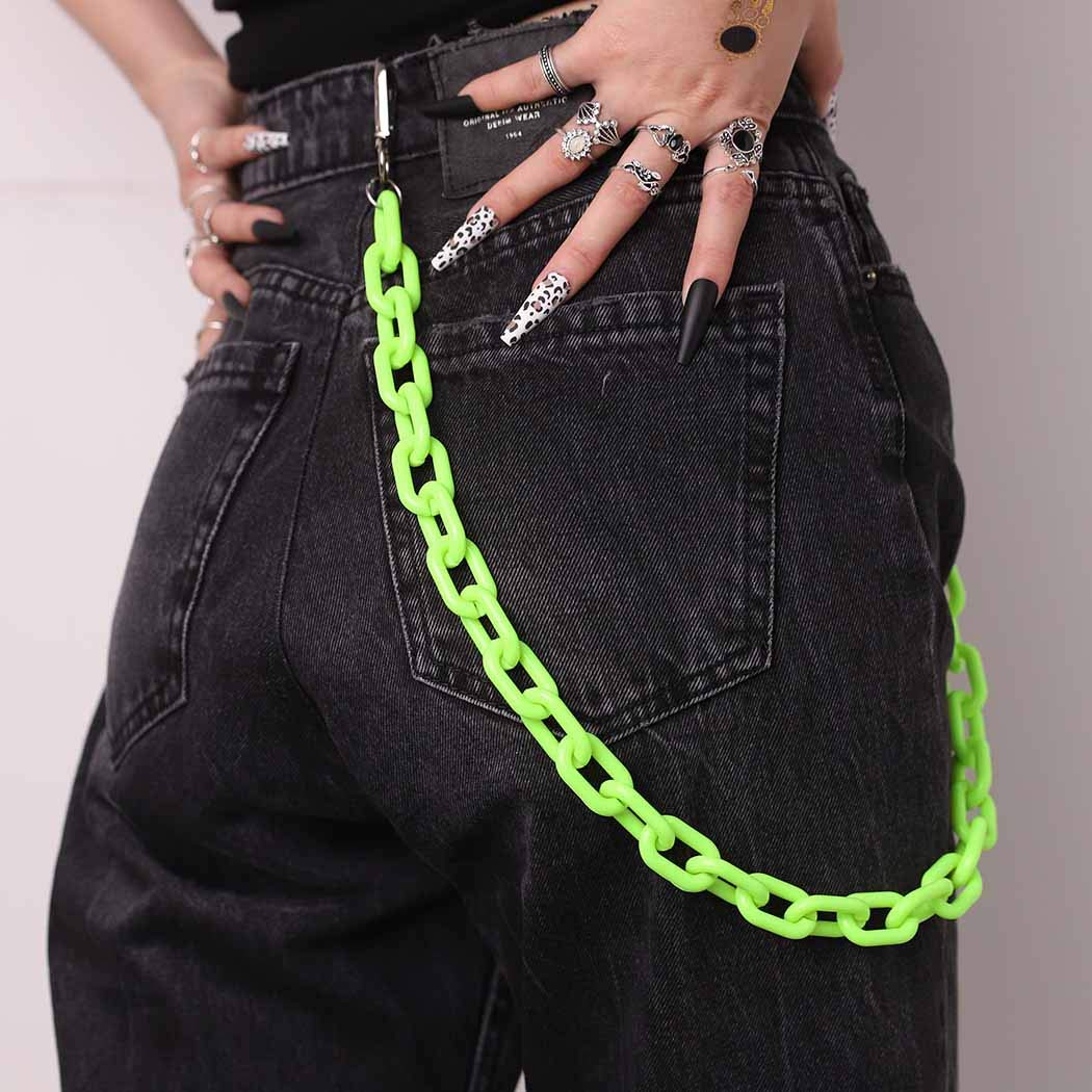 Calças Jeans Wallet Chain Bounzhi Hip Hop Para Homens E Mulheres