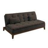 Sofá-cama Casal 3 Lugares Premium Suede Pés De Madeira Café