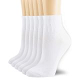 Meias Nevend Mini Crew/tornozelo, Algodão Atlético, 6 Pares M, Brancas