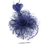 Chapéu Fascinator Hnbqmx 20s Pillbox Cocktail Tea Party Navy