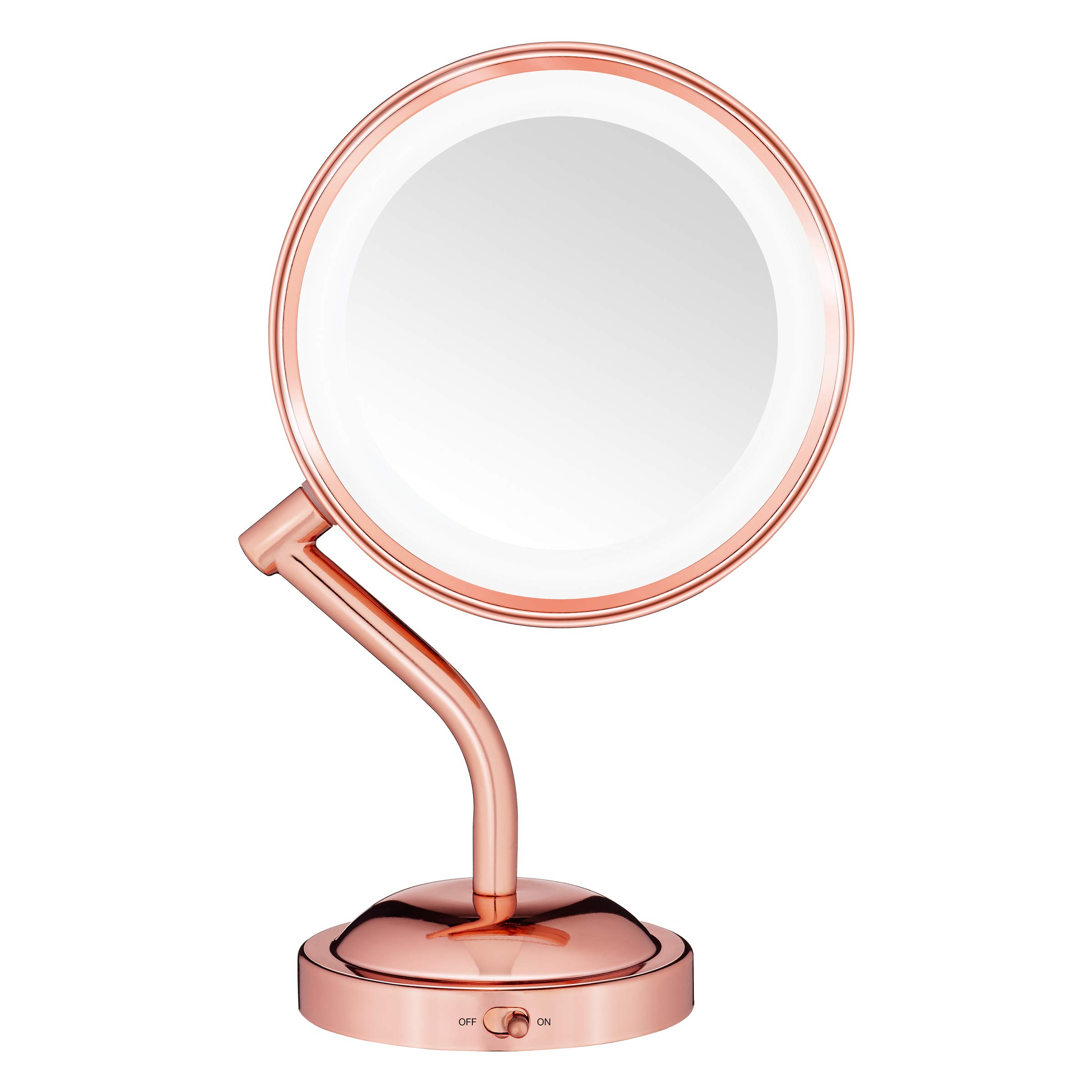 Espelho De Maquiagem Conair Iluminado Com Ampliação 1x/5x Led Rose Gold