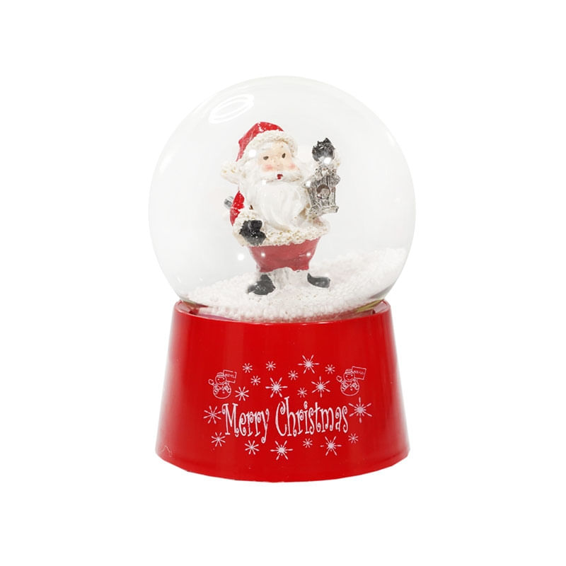 Enfeite De Globo De Neve De Natal Com Música E Luz 13x9cm