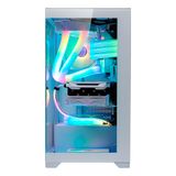 Gabinete Gamer K-mex Aquario Poseidon Cg-w1g4 Branco Atx Lateral Em Vidro Sem Fan U Unica Unica