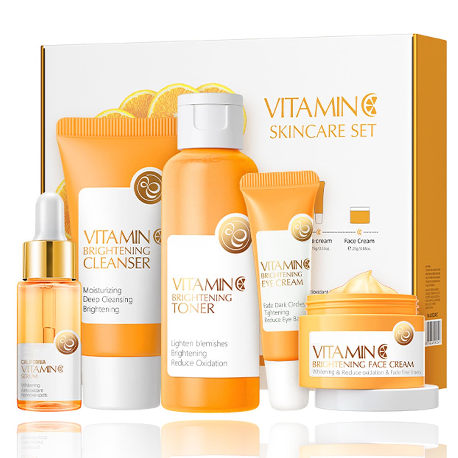 Conjunto De Cuidados Com A Pele Rosarden Vitamin C Com Limpador, Tônico, Sérum E Creme